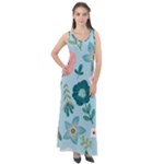 Flower Sleeveless Velour Maxi Dress