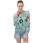 Flower Banded Bottom Chiffon Top