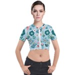 Flower Short Sleeve Cropped Jacket