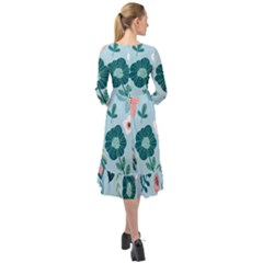 Ruffle End Midi Chiffon Dress 