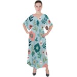 Flower V-Neck Boho Style Maxi Dress