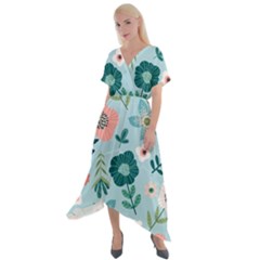 Cross Front Sharkbite Hem Maxi Dress 