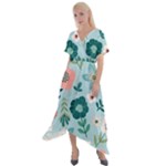 Flower Cross Front Sharkbite Hem Maxi Dress