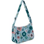 Flower Zip Up Shoulder Bag