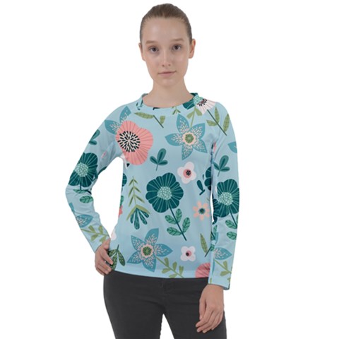 Flower Women s Long Sleeve Raglan Tee from ArtsNow.com