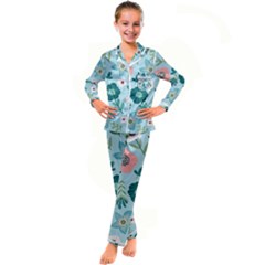 Kids  Satin Long Sleeve Pajamas Set 