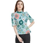 Flower Frill Neck Blouse