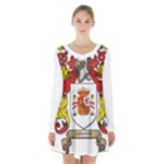 Zabaeleche Coat of Arm Long Sleeve Velvet V-neck Dress