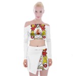 Zabaeleche Coat of Arm Off Shoulder Top with Mini Skirt Set
