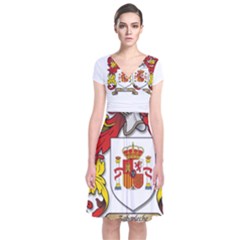 Short Sleeve Front Wrap Dress 
