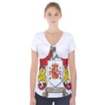 Zabaeleche Coat of Arm Short Sleeve Front Detail Top