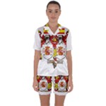 Zabaeleche Coat of Arm Satin Short Sleeve Pajamas Set