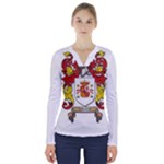Zabaeleche Coat of Arm V-Neck Long Sleeve Top