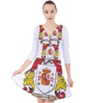 Zabaeleche Coat of Arm Quarter Sleeve Front Wrap Dress