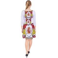 Quarter Sleeve Front Wrap Dress 