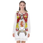 Zabaeleche Coat of Arm Long Sleeve Chiffon Shift Dress 