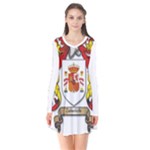 Zabaeleche Coat of Arm Long Sleeve V-neck Flare Dress