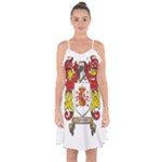 Zabaeleche Coat of Arm Ruffle Detail Chiffon Dress