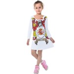 Zabaeleche Coat of Arm Kids  Long Sleeve Velvet Dress