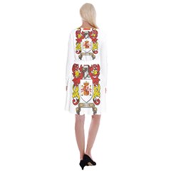 Long Sleeve Velvet Front Wrap Dress 
