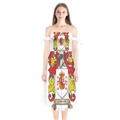 Shoulder Tie Bardot Midi Dress 
