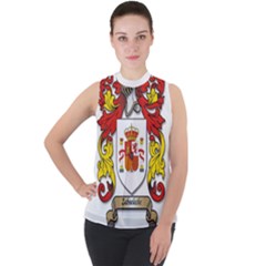 Mock Neck Chiffon Sleeveless Top 