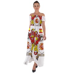 Off Shoulder Open Front Chiffon Dress 