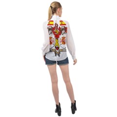 High Neck Long Sleeve Chiffon Top 