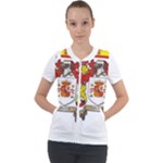 Zabaeleche Coat of Arm Short Sleeve Zip Up Jacket