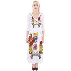 Quarter Sleeve Wrap Maxi Dress 