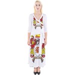 Zabaeleche Coat of Arm Quarter Sleeve Wrap Maxi Dress