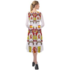 Ruffle End Midi Chiffon Dress 