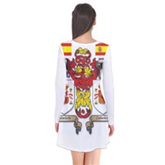 Long Sleeve V-neck Flare Dress 