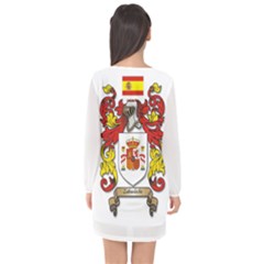 Long Sleeve Chiffon Shift Dress  