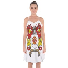 Zabaeleche Coat of Arm Ruffle Detail Chiffon Dress from ArtsNow.com
