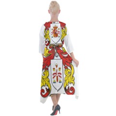 Quarter Sleeve Wrap Front Maxi Dress 