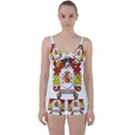 Zabaeleche Coat of Arm Tie Front Two Piece Tankini
