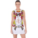 Zabaeleche Coat of Arm Lace Up Front Bodycon Dress