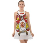 Zabaeleche Coat of Arm Halter Tie Back Chiffon Dress