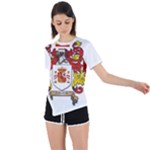 Zabaeleche Coat of Arm Asymmetrical Short Sleeve Sports Tee