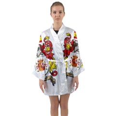 Long Sleeve Satin Kimono 