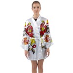 Zabaeleche Coat of Arm Long Sleeve Satin Kimono