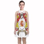 Zabaeleche Coat of Arm Velvet Halter Neckline Dress 