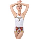 Zabaeleche Coat of Arm Cross Front Low Back Swimsuit