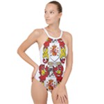 Zabaeleche Coat of Arm High Neck One Piece Swimsuit
