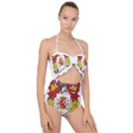 Zabaeleche Coat of Arm Scallop Top Cut Out Swimsuit