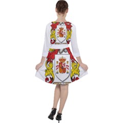 Quarter Sleeve Ruffle Waist Dress 