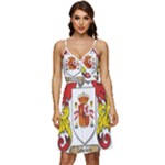 Zabaeleche Coat of Arm V-Neck Pocket Summer Dress 