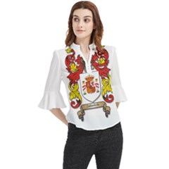 Loose Horn Sleeve Chiffon Blouse 
