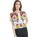 Zabaeleche Coat of Arm Butterfly Chiffon Blouse